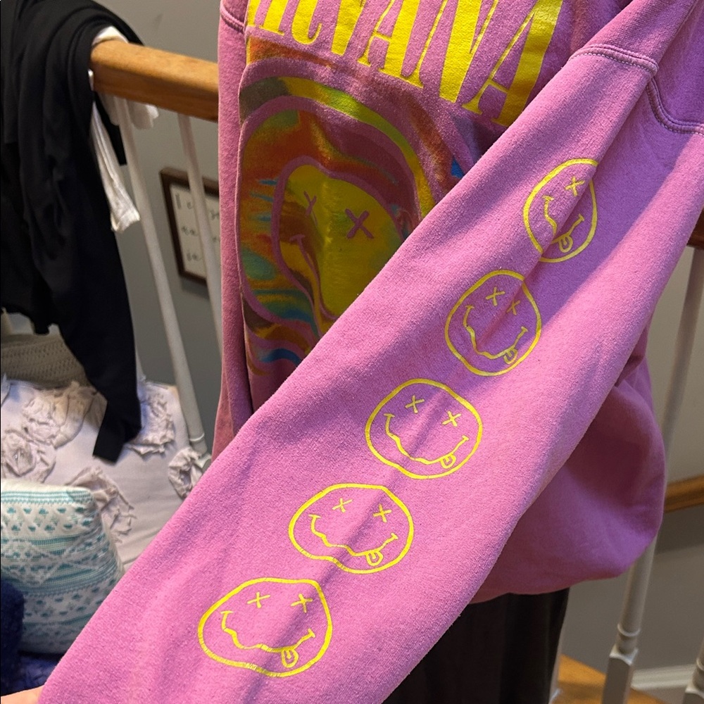 NIRVANA Pink and Yellow Sweatshirt - Picture 3 of 6